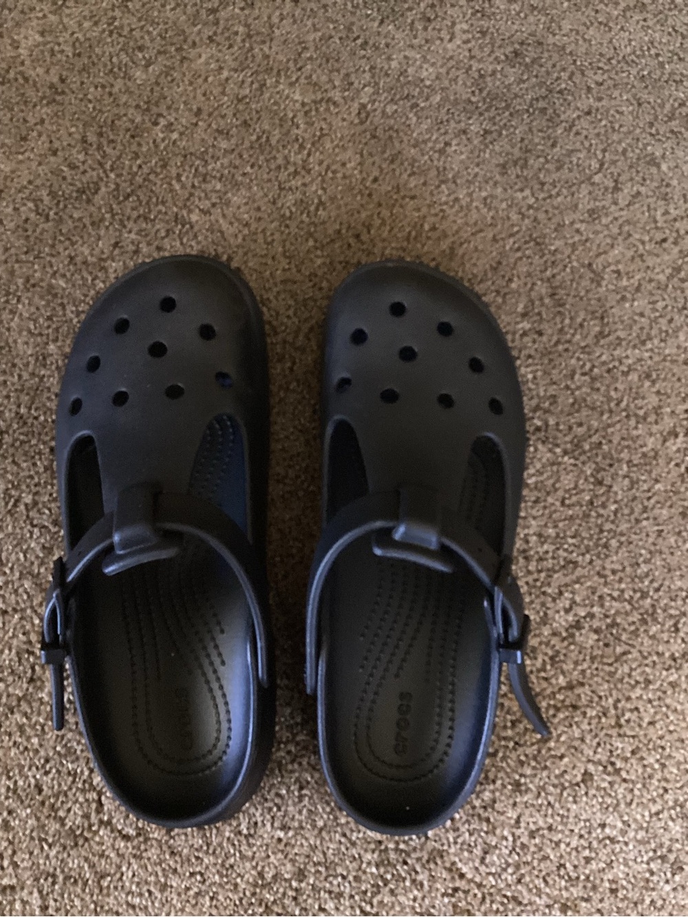 CROCS Black Women's Slip-On Clog Sandals with Adjustable Strap - Picture 2 of 5
